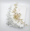 Crystal Pearl Large Bridal Hair Comb, Floral Wedding Rhinestone Hair Comb, Large Crystal Wire Hair Comb - KaleaBoutique.com