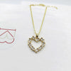 Large Crystal Heart Pendant Necklace, 18K Gold CZ Diamond Heart Pendant Chain Necklace for Bride - KaleaBoutique.com