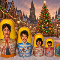 The Beatles John Lennon 5 Piece Nesting Doll Set - Handcrafted Stacking Matryoshka Set - KaleaBoutique.com
