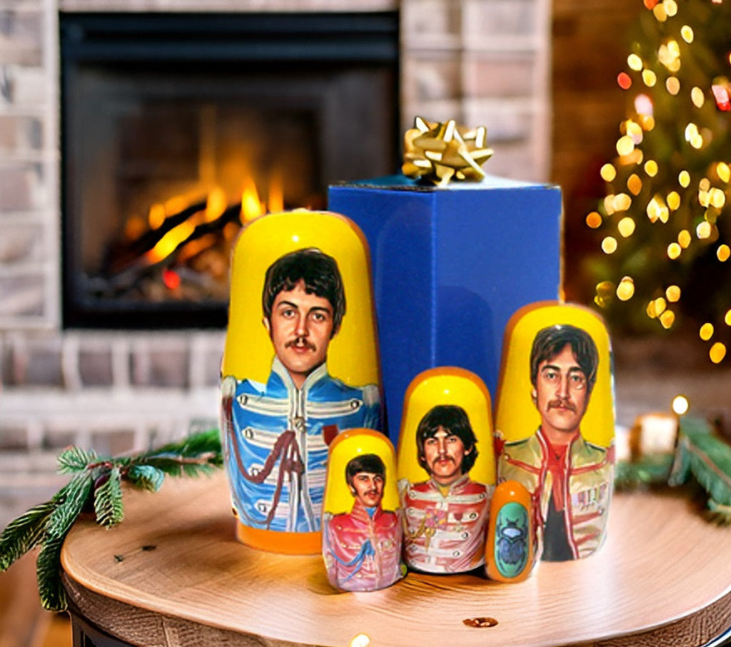 The Beatles Paul McCartney 5 Piece Nesting Doll set - Handcrafted Stacking Matryoshka Set - KaleaBoutique.com