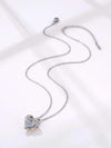 Aurora Borealis Crystal Heart Pendant Necklace, Crystal AB Gem Heart Charm Silver Chain Fashion Necklace - KaleaBoutique.com