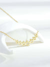 Solitaire Round Cut CZ Crystal Necklace, 14K Yellow Gold Bridal Charm Necklace, Wedding Diamond Gem Necklace - KaleaBoutique.com