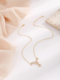 Crystal Gold Butterfly Flower Girl Necklace, Bridal Floral Chain CZ Diamond Fashion Necklace - KaleaBoutique.com