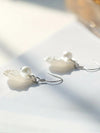 Carved Seashell Layered Earrings, Boho Wedding Bridal Stud Earrings, Double Shell Dangles - KaleaBoutique.com
