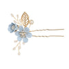 Blue Flower Bridal Hair Comb, Bridesmaid Floral Blue Hairpieces, Wedding Blue Flower Wire Hairpins - KaleaBoutique.com