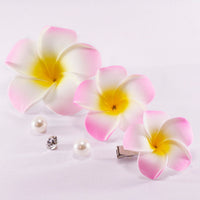 Plumeria Flower 3 PC Hair Clip Set, Various Sized Hawaiian Flower Fascinator, Bridal Getaway Floral Hairclips - KaleaBoutique.com