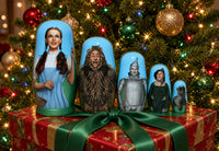 Wizard of Oz 5 Piece Nesting Dolls Set - Handcrafted Wooden Stacking Matryoshka Set - KaleaBoutique.com