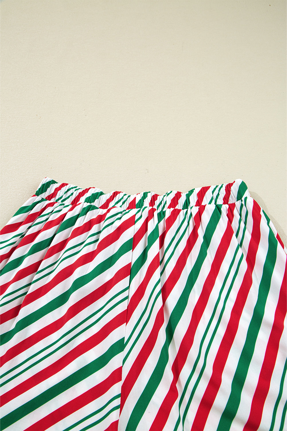 KaleaBoutique Comfortable Contrast Velvet Ribbon Knot Christmas 2pcs Pajama Set