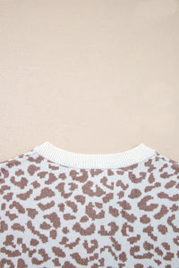 KaleaBoutique Stylish Leopard Drop Shoulder Chunky Knitted Cardigan Sweater - KaleaBoutique.com
