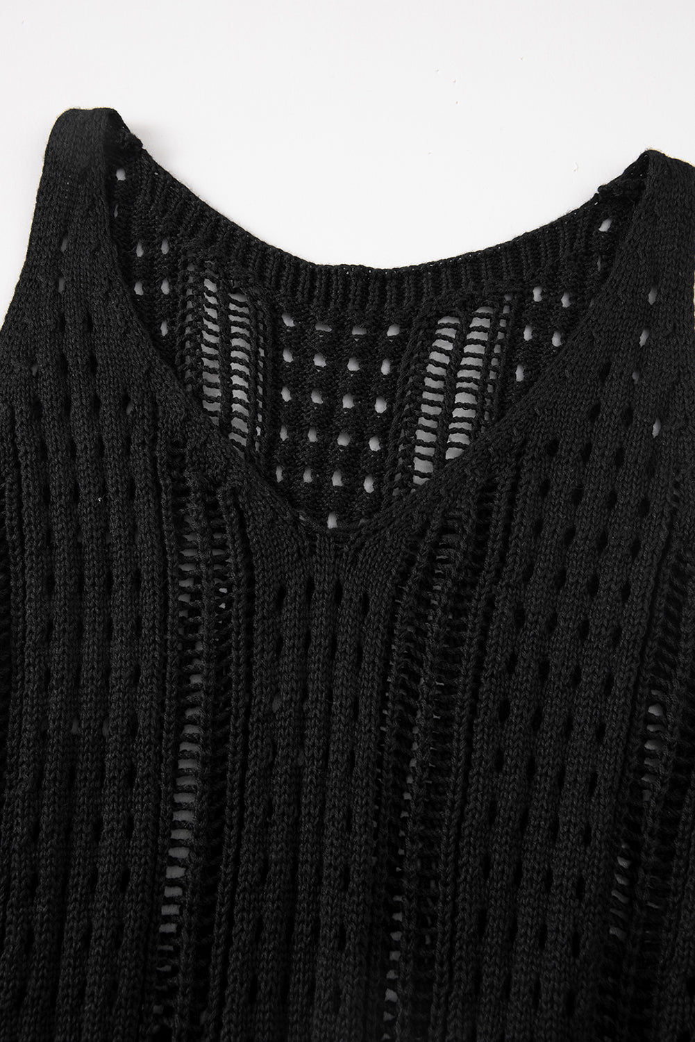 Crochet Hollow-out Sleeveless Beach Dress with Drawstring - KaleaBoutique.com