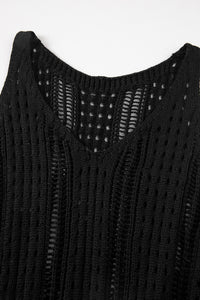 Crochet Hollow-out Sleeveless Beach Dress with Drawstring - KaleaBoutique.com