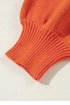 KaleaBoutique Halloween Pumpkin Face Pattern Drop Shoulder Sweater - KaleaBoutique.com