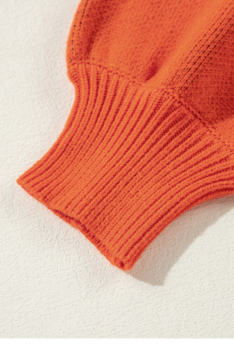 KaleaBoutique Halloween Pumpkin Face Pattern Drop Shoulder Sweater - KaleaBoutique.com