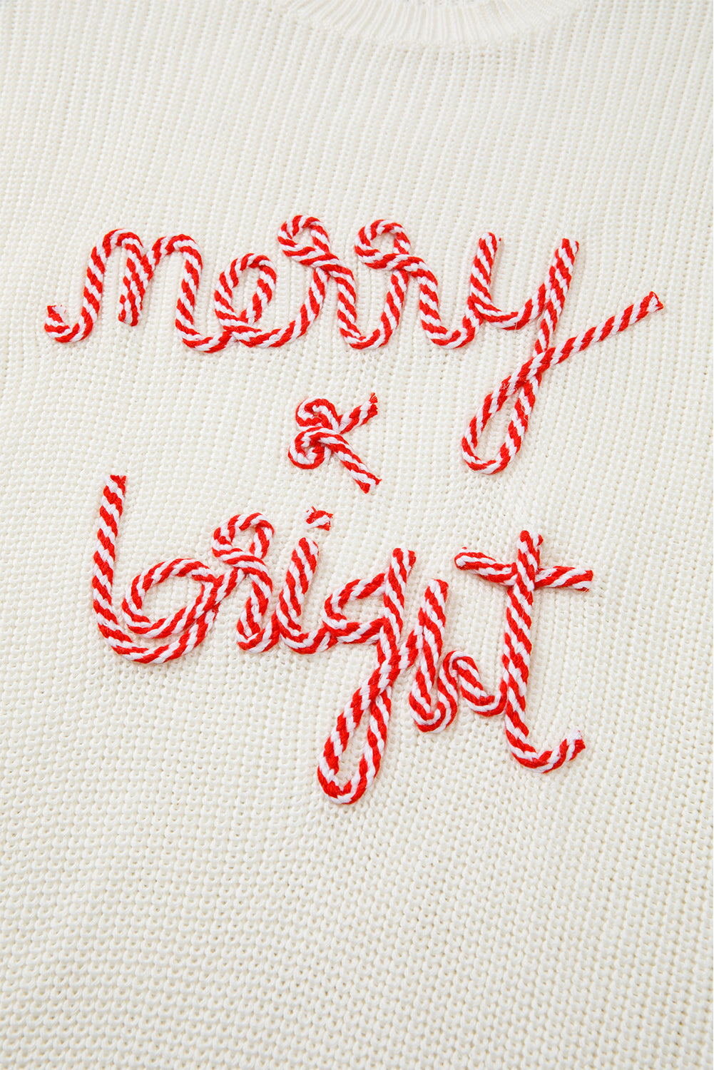 KaleaBoutique Striped Merry Bright Letter Christmas Sweater - KaleaBoutique.com