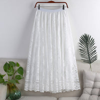 Women's Elastic-Waist Floral Lace Maxi Skirt - KaleaBoutique.com