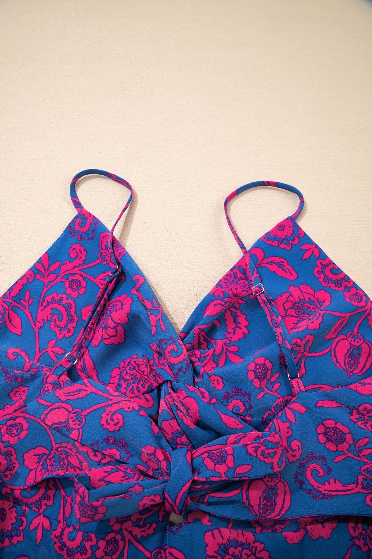 KaleaBoutique Stylish Floral Print Twisted V Neck Tied Backless Maxi Dress - KaleaBoutique.com