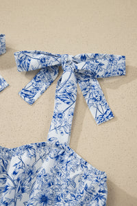 KaleaBoutique Stylish Floral Print Knot Straps High Waist Flared Maxi Dress - KaleaBoutique.com