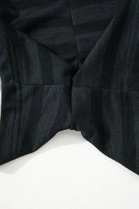 KaleaBoutique Stylish Printed Stripe Long Sleeve Satin Tie Shorts Two Piece Set - KaleaBoutique.com