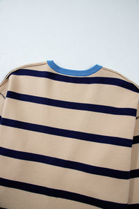Colorblock Drop Shoulder Buttoned Loose Cardigan - KaleaBoutique.com
