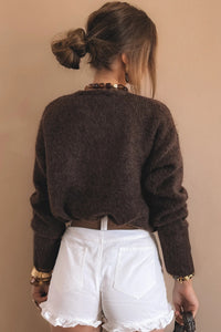 KaleaBoutique Comfortable Heart Metal Button V Neck Cardigan Sweater - KaleaBoutique.com