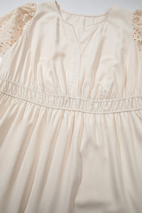 Apricot Plus Size V-Neck Eyelet Embroidered Maxi Dress - KaleaBoutique.com
