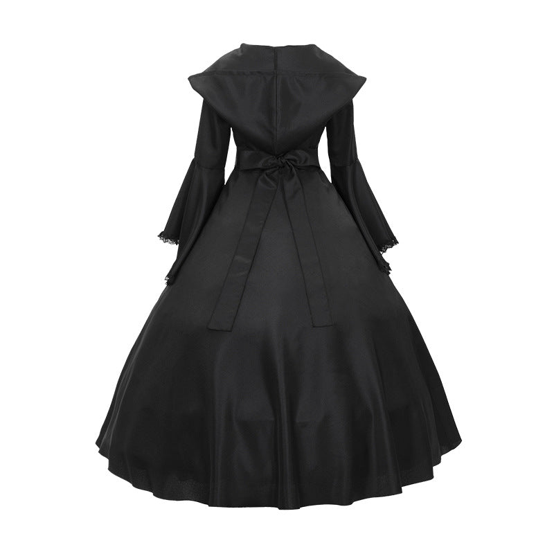 Halloween Medieval Retro Gothic Plus Size Trumpet Sleeve Stage Party Dress - KaleaBoutique.com