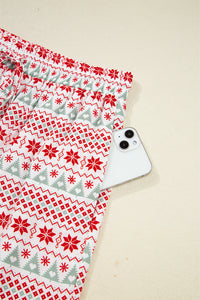 KaleaBoutique Comfortable Christmas Pattern Print Shirt Style Long 2pcs Pajama Set - KaleaBoutique.com