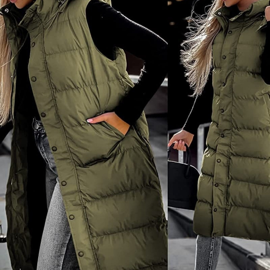 Women’s Mid-Length Zip-Up Vest - KaleaBoutique.com