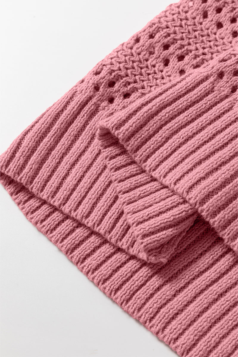 KaleaBoutique Pointelle Knit Raglan Sleeve Hooded Sweater - KaleaBoutique.com