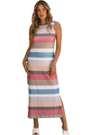 KaleaBoutique Stylish Stripe Print Slit Maxi Tank Top Dress - KaleaBoutique.com