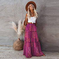 Women's Boho High-Waist Tiered Print Maxi Skirt - KaleaBoutique.com