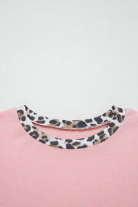 KaleaBoutique Stylish Color Block Leopard Patchwork Dolman Sleeve High Low Baggy Sweatshirt - KaleaBoutique.com