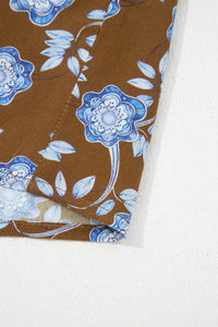 KaleaBoutique Comfortable Floral Print Ruffled Detail Shirt Collar Button Down Long Sleeve Dress - KaleaBoutique.com