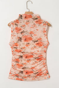Mesh Floral Printed Slim Fit Tank Top - KaleaBoutique.com