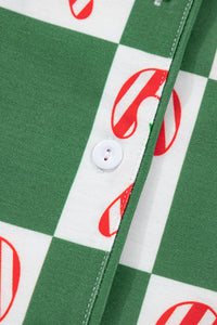 KaleaBoutique Stylish Holly Jolly Checkered Pattern 2pcs Long Pajama Set - KaleaBoutique.com