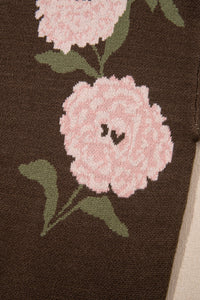 Floral Print Drop Shoulder Relaxed Pullover Sweater - KaleaBoutique.com