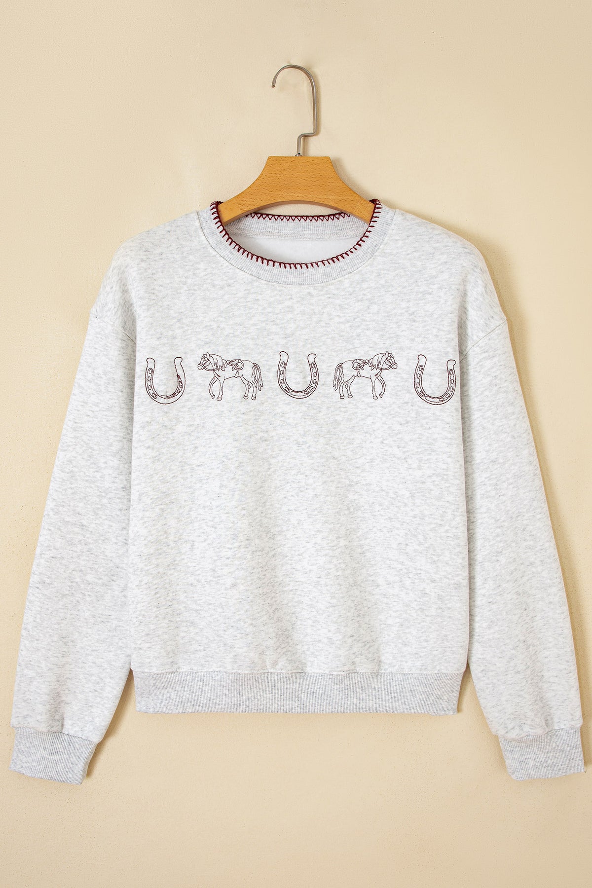 KaleaBoutique Stylish Western Print Embroidered Casual Sweatshirt - KaleaBoutique.com