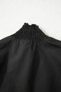 KaleaBoutique Stylish Puffy Flounce Sleeve Leopard Trim V Neck Blouse - KaleaBoutique.com