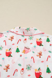 KaleaBoutique Stylish Christmas Spirit Cute Holiday Print Short Sleeve Shirt and Pants 2pcs Pajama Set - KaleaBoutique.com