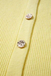 KaleaBoutique Stylish Ribbed Knit Contrast Frilled Short Sleeve Sweater Cardigan - KaleaBoutique.com