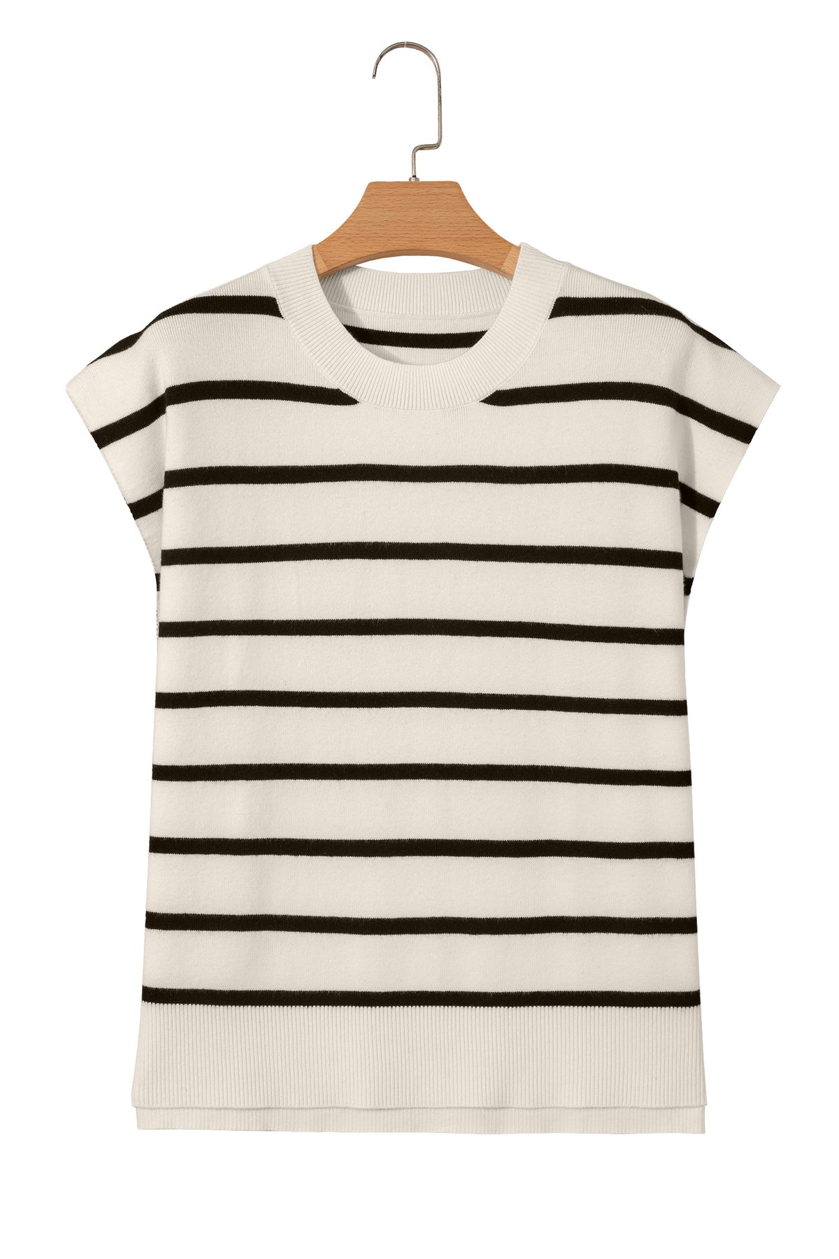 KaleaBoutique Stylish Side Slits Crewneck Short Sleeve Sweater Tee - KaleaBoutique.com