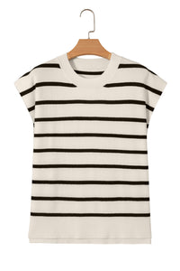 KaleaBoutique Stylish Side Slits Crewneck Short Sleeve Sweater Tee - KaleaBoutique.com