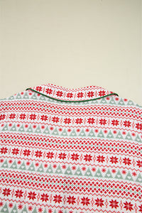 KaleaBoutique Comfortable Christmas Pattern Print Shirt Style Long 2pcs Pajama Set - KaleaBoutique.com