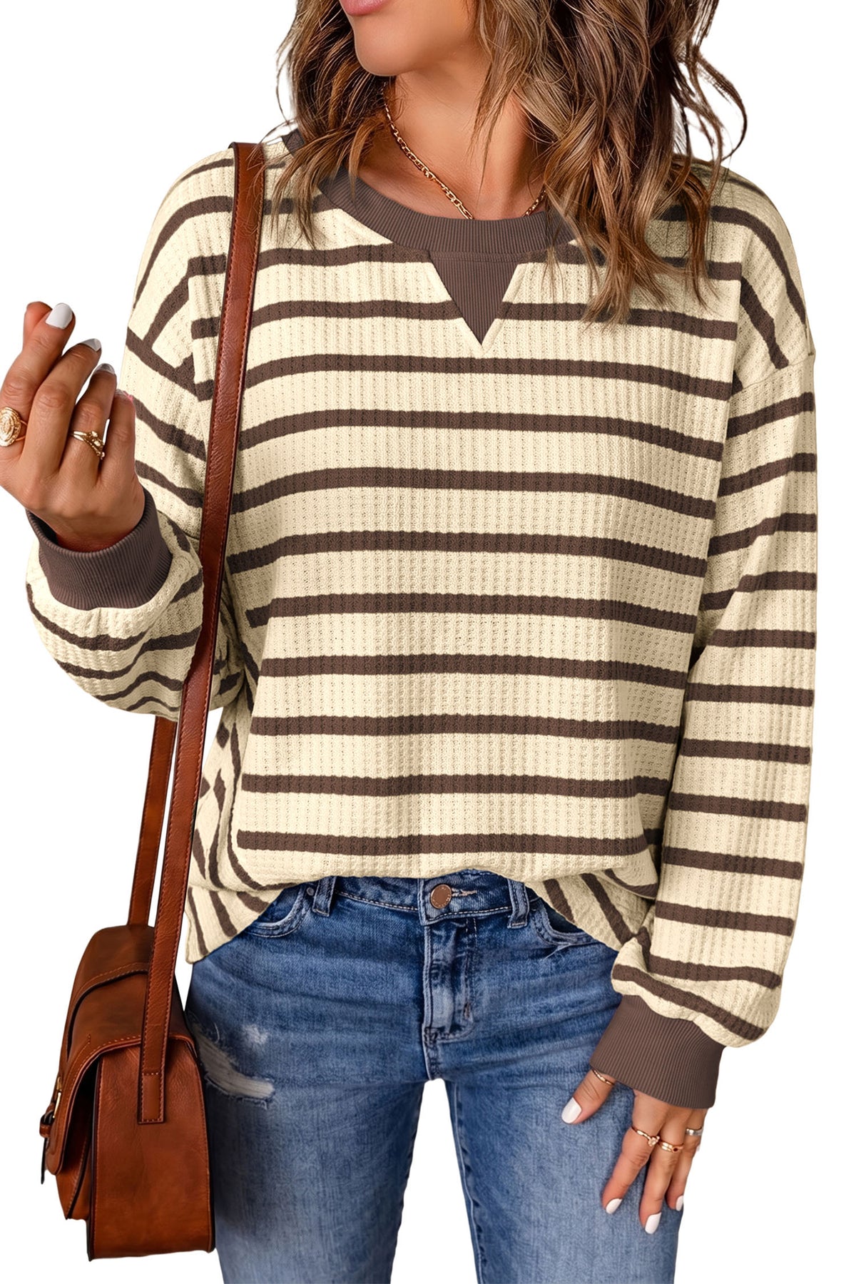 KaleaBoutique Comfortable Patchwork Ribbed Cuff Casual Pullover Sweatshirt - KaleaBoutique.com