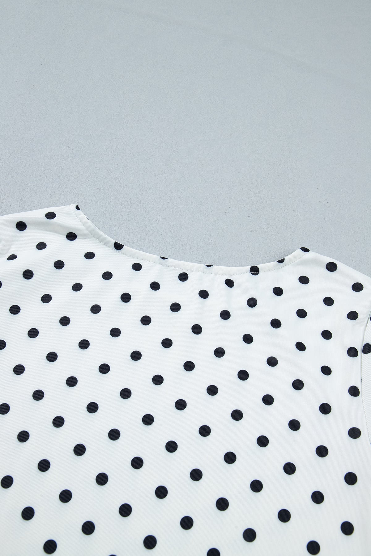 KaleaBoutique Stylish Polka Dot Print Lettuce Trim Long Sleeve Top - KaleaBoutique.com