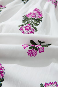 KaleaBoutique Stylish Floral Print Split Neck Shirred High Waist Ruffle Hem Maxi Dress - KaleaBoutique.com