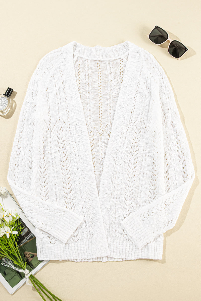 KaleaBoutique Stylish Classic Solid Open Knit Cardigan - KaleaBoutique.com