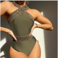 One Piece Swimsuit Solid Color Swimsuit Bikini - KaleaBoutique.com