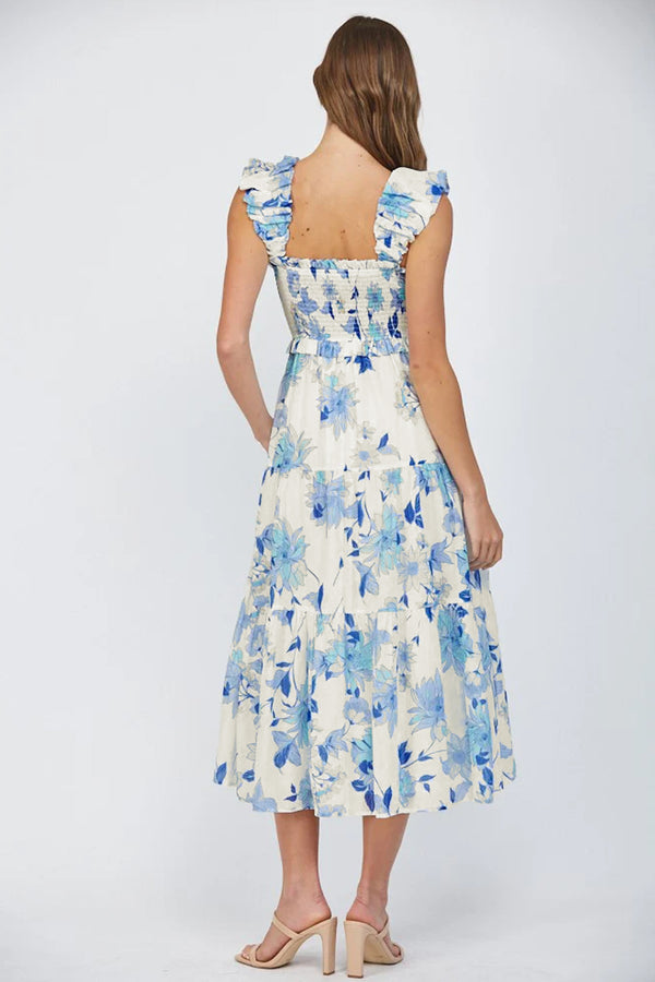 KaleaBoutique Comfortable Ruffled Straps Smocked High Waist Floral Maxi Dress - KaleaBoutique.com
