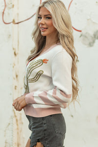 KaleaBoutique Stylish Desert Cactus Buttoned Front Sweater Cardigan - KaleaBoutique.com